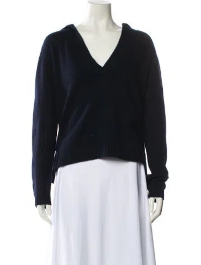 Pre-owned Allude Cashmere V-neck Sweater In Blue