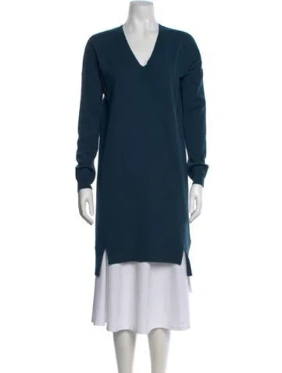 Pre-owned Allude Cashmere V-neck Sweater In Blue