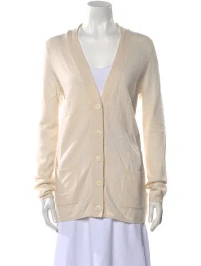 Pre-owned Allude Cashmere V-neck Sweater In Brown