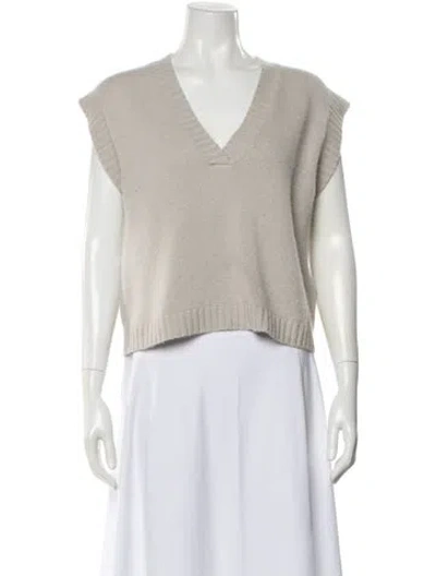 Pre-owned Allude Cashmere V-neck Sweater In Gray