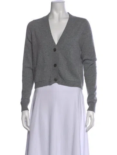 Pre-owned Allude Cashmere V-neck Sweater In Gray