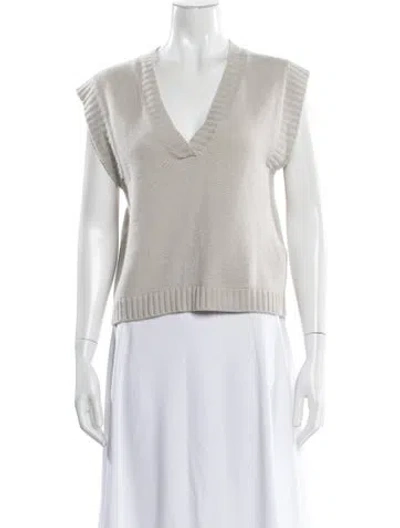 Pre-owned Allude Cashmere V-neck Sweater In Gray