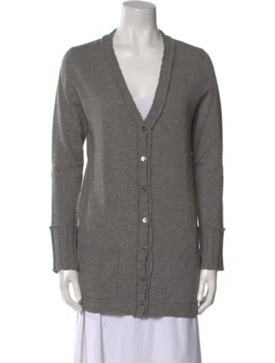 Pre-owned Allude Cashmere V-neck Sweater In Gray