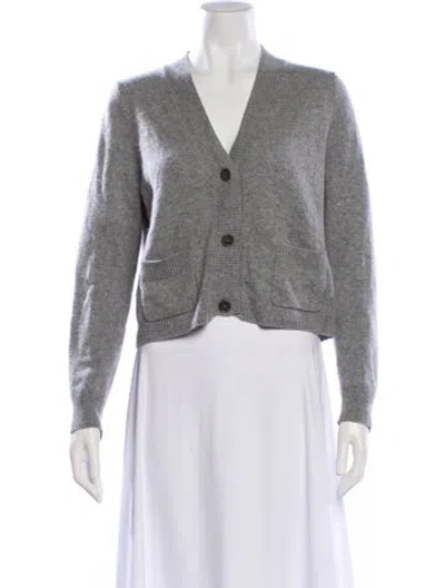 Pre-owned Allude Cashmere V-neck Sweater In Gray