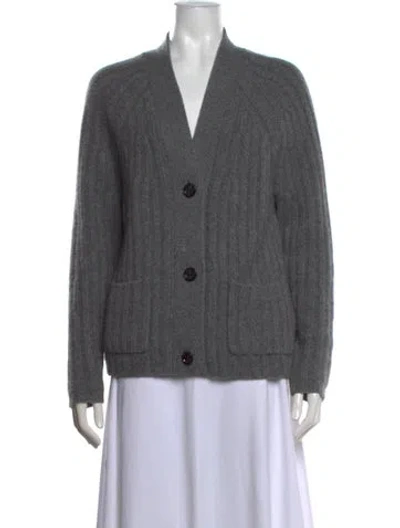 Pre-owned Allude Cashmere V-neck Sweater In Grey