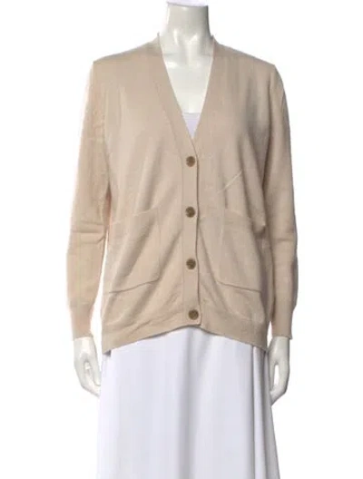 Pre-owned Allude Cashmere V-neck Sweater In Neutral