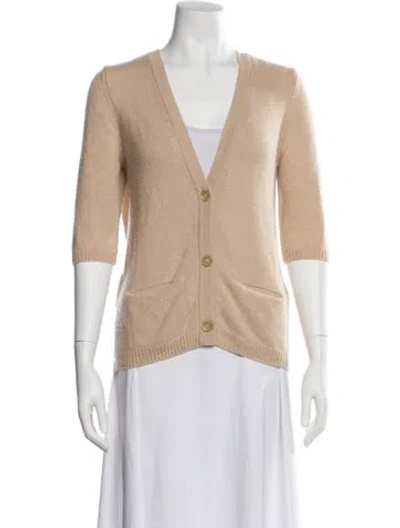 Pre-owned Allude Cashmere V-neck Sweater In Neutral