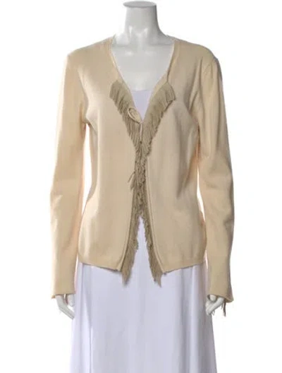 Pre-owned Allude Cashmere V-neck Sweater In Neutral