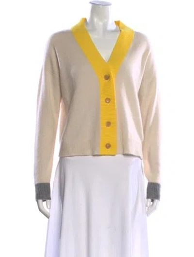 Pre-owned Allude Cashmere V-neck Sweater In Neutral