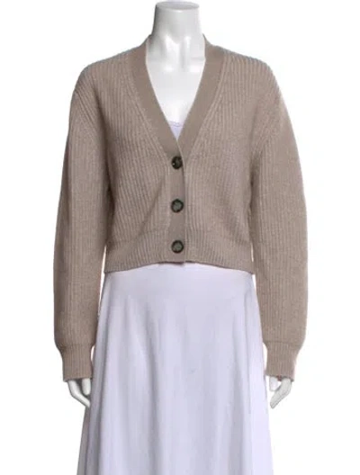 Pre-owned Allude Cashmere V-neck Sweater In Neutrals