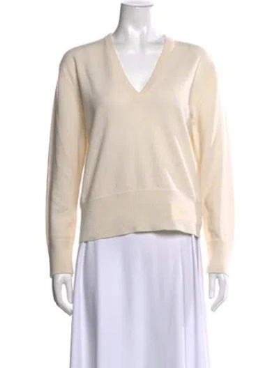 Pre-owned Allude Cashmere V-neck Sweater In Neutrals