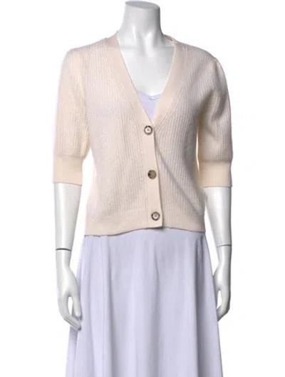 Pre-owned Allude Cashmere V-neck Sweater In Neutrals