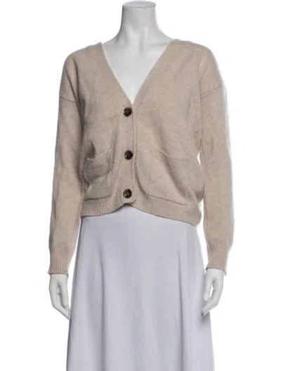 Pre-owned Allude Cashmere V-neck Sweater In Neutrals