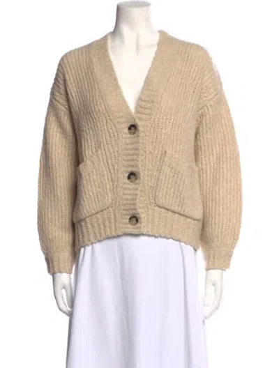 Pre-owned Allude Cashmere V-neck Sweater In Neutrals
