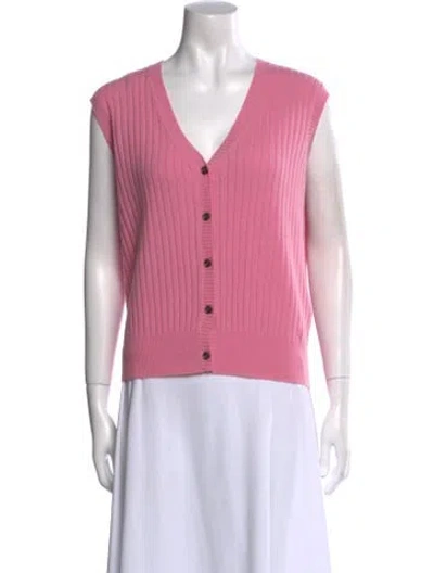 Pre-owned Allude Cashmere V-neck Sweater In Pink