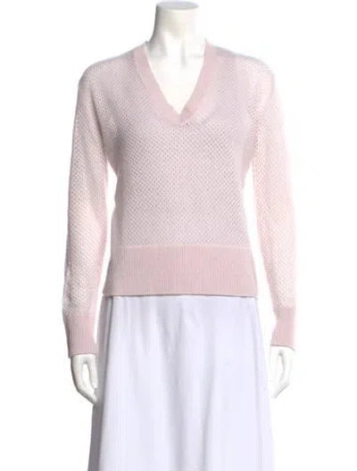 Pre-owned Allude Cashmere V-neck Sweater In Pink