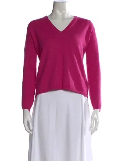 Pre-owned Allude Cashmere V-neck Sweater In Pink