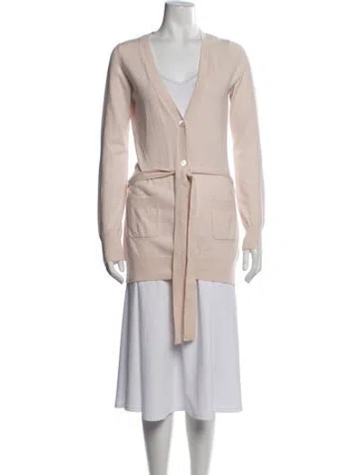 Pre-owned Allude Cashmere V-neck Sweater In Pink