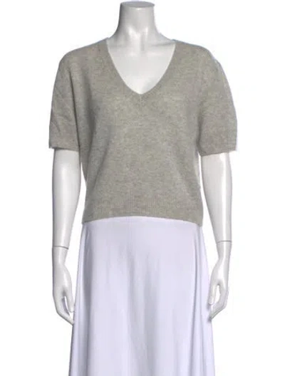 Pre-owned Allude Cashmere V-neck Sweater W/ Tags In Grey