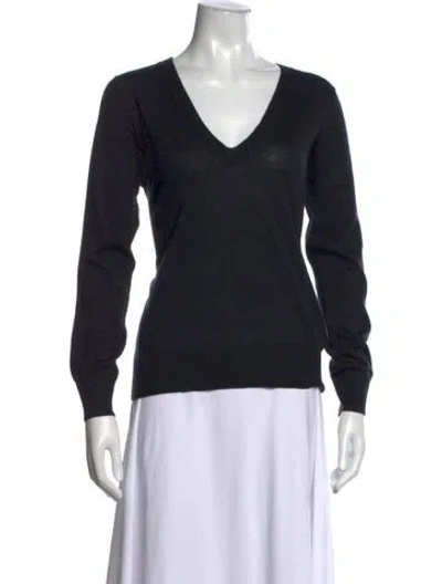 Pre-owned Allude Cashmere V-neck Top In Black