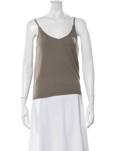 Pre-owned Allude Cashmere V-neck Top In Black