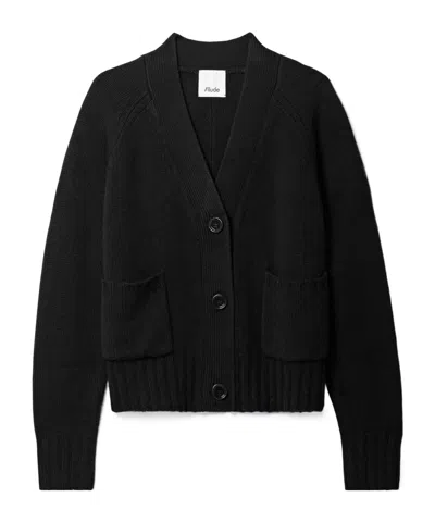Allude Cashmere-blend Cardigan In Black