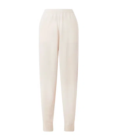 Allude Wool And Cashmere-blend Tapered Pants In White