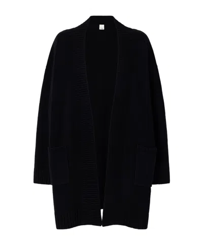 Allude Casual Knitted Cardigan In Black