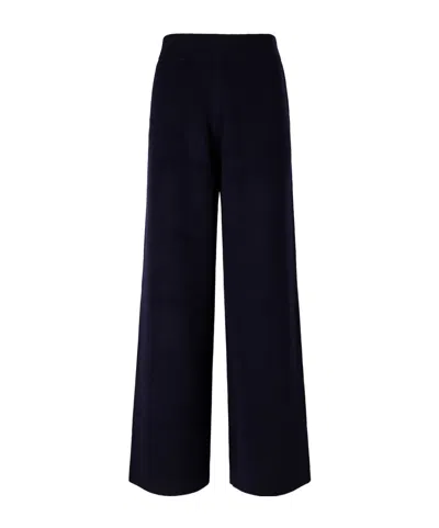 Allude Wool And Cashmere-blend Wide-leg Pants In Blue