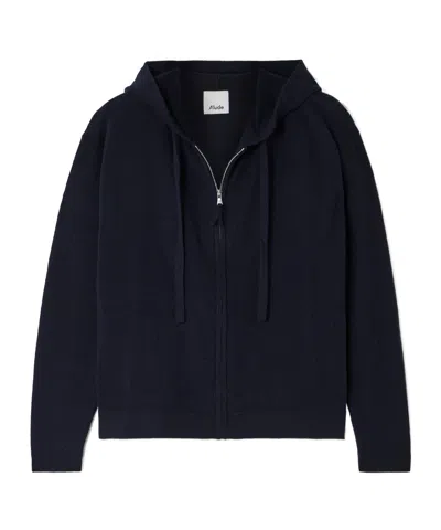 Allude Wool And Cashmere-blend Hoodie In Blue