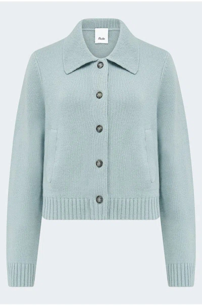 Allude Collar Cardigan In Sage In Green
