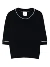 Allude Contrast-trim T-shirt In Black