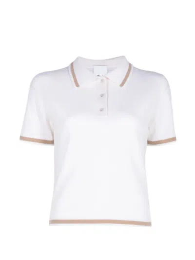 Allude Contrast-trim Polo Shirt In White