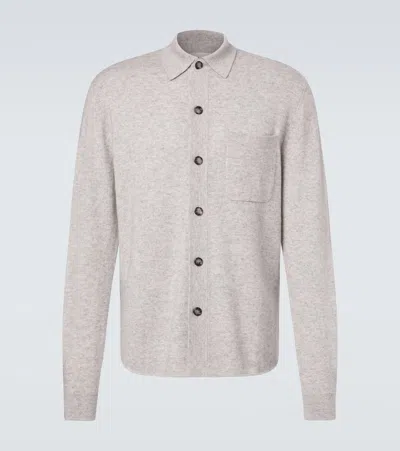 Allude Cotton And Cashmere Overshirt In Gray