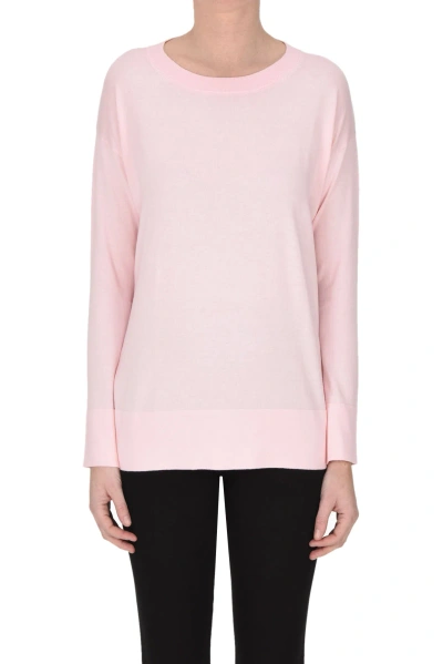 Allude Cotton And Cashmere Pullover In Pink