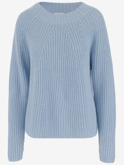 Allude Cotton And Cashmere Sweater In Azzuro