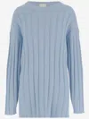 Allude Cotton And Cashmere Sweater In Azzuro