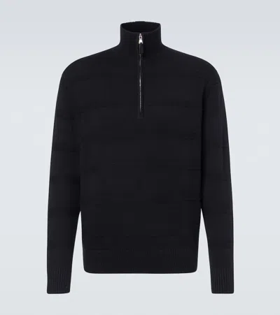 Allude Cotton And Cashmere Turtleneck Sweater In Black