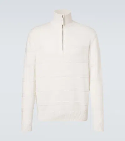 Allude Cotton And Cashmere Turtleneck Sweater In White