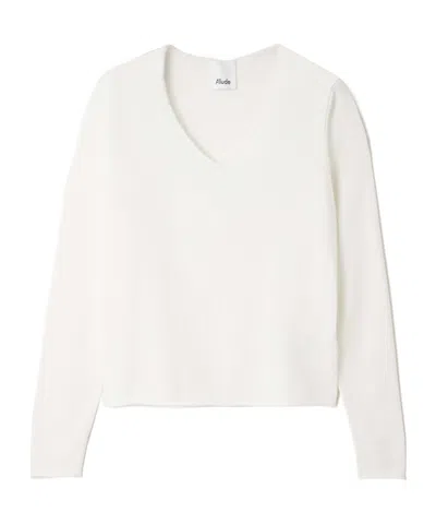 Allude Cotton And Cashmere-blend Sweater In White