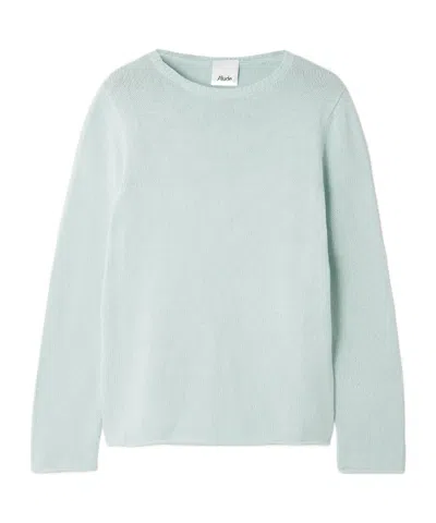 Allude Cotton And Cashmere-blend Sweater In Blue