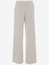 Allude White Cotton Blend Pants