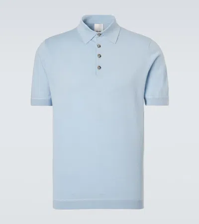 Allude Cotton, Silk, And Cashmere Polo Shirt In Blue