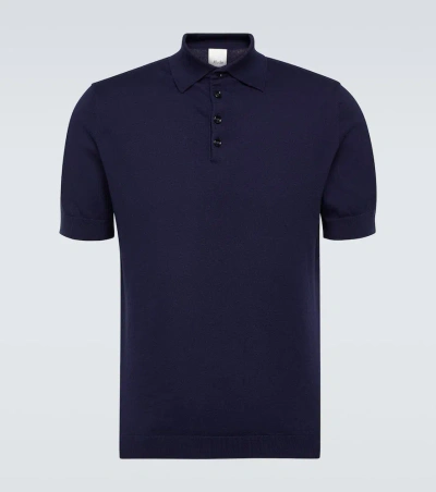 Allude Cotton, Silk, And Cashmere Polo Shirt In Blue