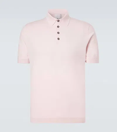Allude Cotton, Silk, And Cashmere Polo Shirt In Pink
