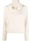 Allude Cowl-neck Fine-knit Jumper In Neutrals