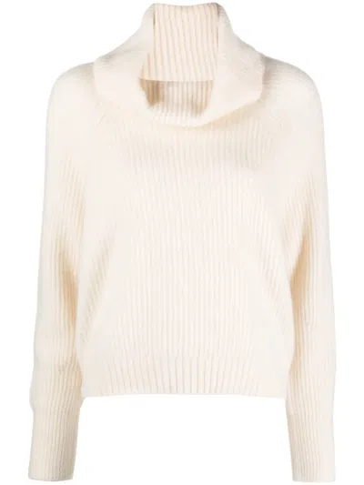 Allude Cowl-neck Fine-knit Jumper In Neutrals