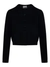Allude Crew-neck Cardigan In Black