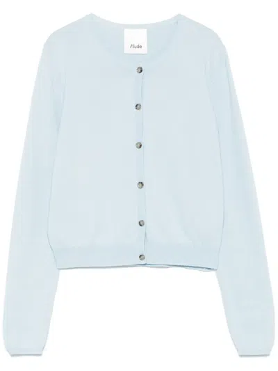 Allude Crew-neck Cardigan In Blue