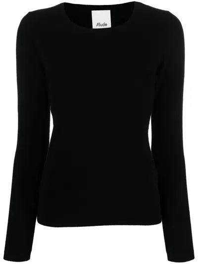 Allude Crew-neck Cashmere Jumper In Schwarz